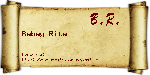 Babay Rita névjegykártya