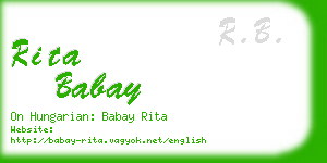 rita babay business card